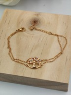 Damska bransoletka pozłacana 18k złotem drzewko szczęścia cyrkonie prezent