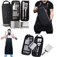 AKCESORIA DO GRILLA SZTUĆCE ZESTAW ZE STALI NIERDZEWNEJ PRZYBORY ETUI 12W1