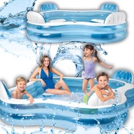 DUŻY BASEN DMUCHANY Z SIEDZENIAMI NA PREZENT 229x229x66 CM RELAKS I ZABAWA