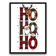 Plakat z ramą 40x50cm Rudolf Mikołaj Bałwan święta boże narodzenie zima