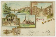 F44 Gruss aus Ratibor wczesna LITOGRAFIA 1899 Racibórz składanka rzadka
