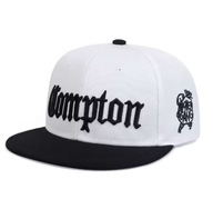 Czapka snapback “Compton” styl streetwear, biało-czarna, unisex