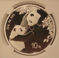 PANDA 2023 40 LAT - 10 YUAN 2023 CHINY NGC MS 70 - 30 GRAM, RARYTAS, UNIKAT