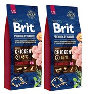 BRIT Premium By Nature Adult Large L 2 x 15kg Chicken Karma Sucha Dla Psa