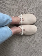 Mary Jane szerokie okrągłe noski mokasyny r.40 wkł.26cm nowe barefoot beż