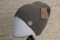 Wełniana czapka dziecięca, rozm. 52-54cm 100% wełna merino, jansy brąz