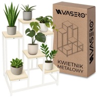 KWIETNIK STOJĄCY METALOWY DREWNO LOFTOWY STOJAK NA KWIATY ROŚLINY PÓŁKI