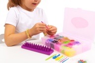 Gumeczki do robienia bransoletek duży zestaw x4800 XXL DIY kolor różowy