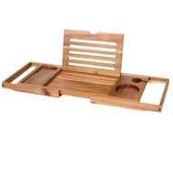 Wysuwana półka na wannę drewniana regulowana SPA akacja FSC