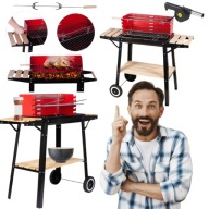 GRILL WĘGLOWY DUŻY OGRODOWY CHROMOWANY RUSZT BALKONOWY METALOWY PRZENOŚNY