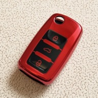 Czerwono-czarne etui na kluczyk – VW Passat Golf Polo Skoda Octavia Seat
