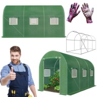 TUNEL FOLIOWY OGRODOWY SZKLARNIA MOCNA KONSTRUKCJA NA WARZYWA 6M8 + GRATISY