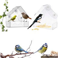 KARMNIK DLA PTAKÓW PRZEZROCZYSTY NA SZYBĘ OKNO NA ZIARNO SŁONECZNIK POKARM