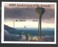 ST. VINCENT -400 rocznica zatonięcia Wielkiej Armady 1988 ** Mi B-58 (1848)