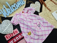 Miś Bamse - bajkowa sukienka krata r 80