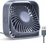 WENTYLATOR USB BIURKOWY CICHY TOPK K50 OBROTOWY 360° 3 TRYBY SZARY DO BIURA