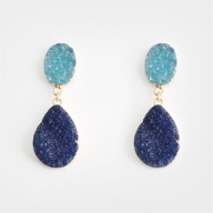 DŁUGIE WISZĄCE KOLCZYKI IRIS NIEBIESKIE AVON