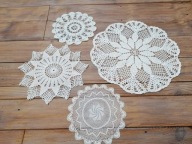 PRACA RĘCZNA SZYDEŁKO DUŻY ZESTAW BAWEŁNIANYCH SERWET 45cm nr.14