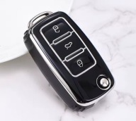 Czarno-srebrne etui na kluczyk – VW Passat Golf Polo Skoda Octavia Seat