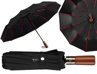 PETERSON PARASOL MĘSKA DAMSKA AUTOMATYCZNY SKŁADANY Z POKROWCEM CZARNY