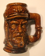 PIĘKNY STARY KUFEL SZKLIWIONY - POJEMNOŚĆ ok. 0,5 LITRA, BARDZO ŁADNY