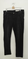 Czarne elastyczne jeansy rurki skinny z wysokim stanem 50