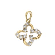 86375 Zawieszka stal chirurgiczna 316L pozłacana 18k lilia z cyrkoniami