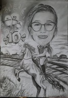 Karykatura z zdjęcia prezent urodziny rocznica ślub dom A4 1osoba wielkanoc