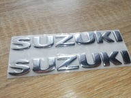 Emblemat SUZUKI Napis 3D SILVER 12cm 2szt +Gift