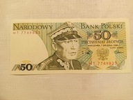 Stary banknot 50 zł 1988 stan bankowy
