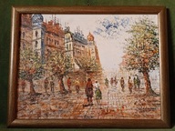 Paryska ulica - obraz olejny ręcznie malowany na płótnie