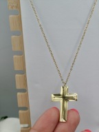 Blueberry złoty łańcuszek unisex Stal 316L Złoty Krzyżyk 3D klasa