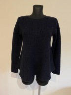 COS sweter rozkloszowany zamek wełna prążkowana S