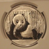 PANDA 2015 - 10 YUAN JUAN 2015 CHINY 1 OZ 999 1 UNCJA NGC MS70 - RARYTAS