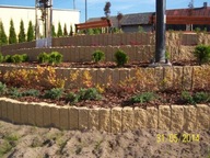 Palisada łupana, cegła, obrzeże 40x11x10 Bia./Żół.