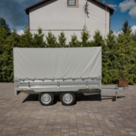 Przyczepka Samochodowa ze Stelażem i Plandeką ZASŁAW 300x150 TANDEM
