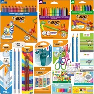 BIC WYPRAWKA SZKOLNA DLA KLAS 1-3 KREDKI PISAKI OŁÓWKI BLOKI KLEJ +GRATIS