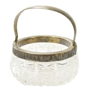 PIĘKNA STARA KRYSZTAŁOWA CUKIERNICA Z OKUCIEM PLATEROWANYM ZOBACZ!