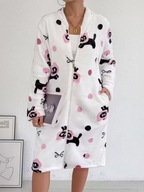 piżama koszula nocna damska miła flanelowa sexy anime nadruk kot kat zamek