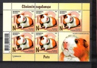 Białoruś 2025 ark.5zn+PRZYW. zwierzęta domowe, świnka morska