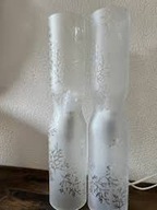 LAMPY KOMPLET 2szt. MROŻONE SZKŁO HAND MADE danish design 46cm. LAMPA