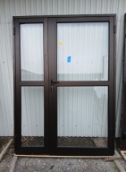 DRZWI Zewnętrzne Aluminiowe Dwuskrzydłowe Wejściowe 150x204cm 3 sztuki