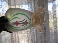 UNIKAT-Wielokolorowy klosz Lampa naftowa XIXw