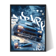Subaru WRX "Snow" Plakat/Obraz w Ramce 40x30cm Prezent dla faceta