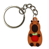 Brelok KAPIBARA z Jabłkiem Capybara SŁODKA Zawieszka DO KLUCZY Brązowa