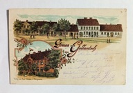 Pocztówka Gołańcz litografia wieloobrazkowa