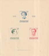 Luksemburg 1939 bl.3 cena 69,90 zł kat.125€ - ślady po podelpkach