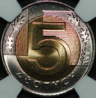 5 złotych 2008 - MS 68 - NGC - druga MAX NOTA
