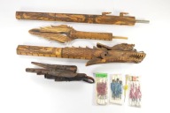 INDONEZJA lata 60-te DMUCHAWKA ZE SMOKIEM 105 cm STRZAŁKI PIĘKNA