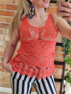 Vero Moda koszula bluzka koszulka top koronka gipiura XS/S